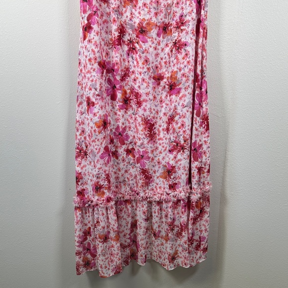 MISA Los Angeles Aurelie Pink Floral Midi Dress Sleeveless Gardenia Size S Boho - Picture 12 of 15